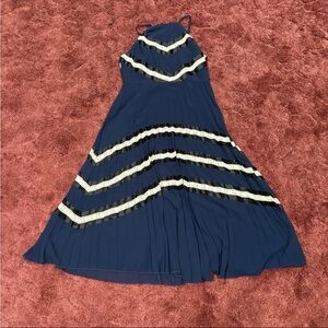 ASOS Navy and White Lace Detail Dress